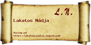 Lakatos Nádja névjegykártya